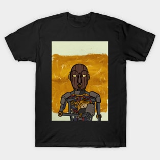 NFT Character RobotMask with GlassSkin Color and Expressionist Background T-Shirt